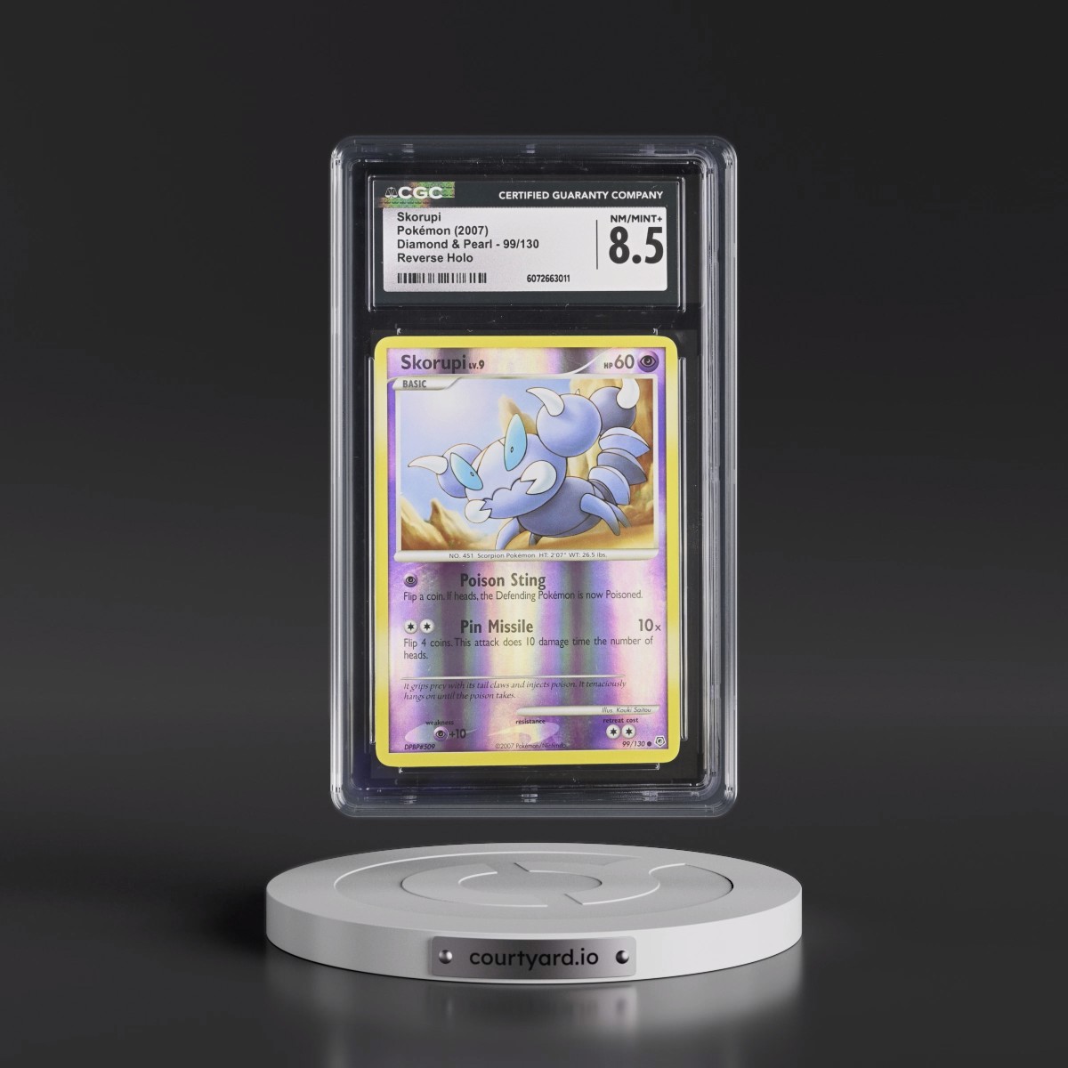 2007 Diamond & Pearl #99/130 Skorupi - Reverse Holo (CGC 8.5 NM-MT+)