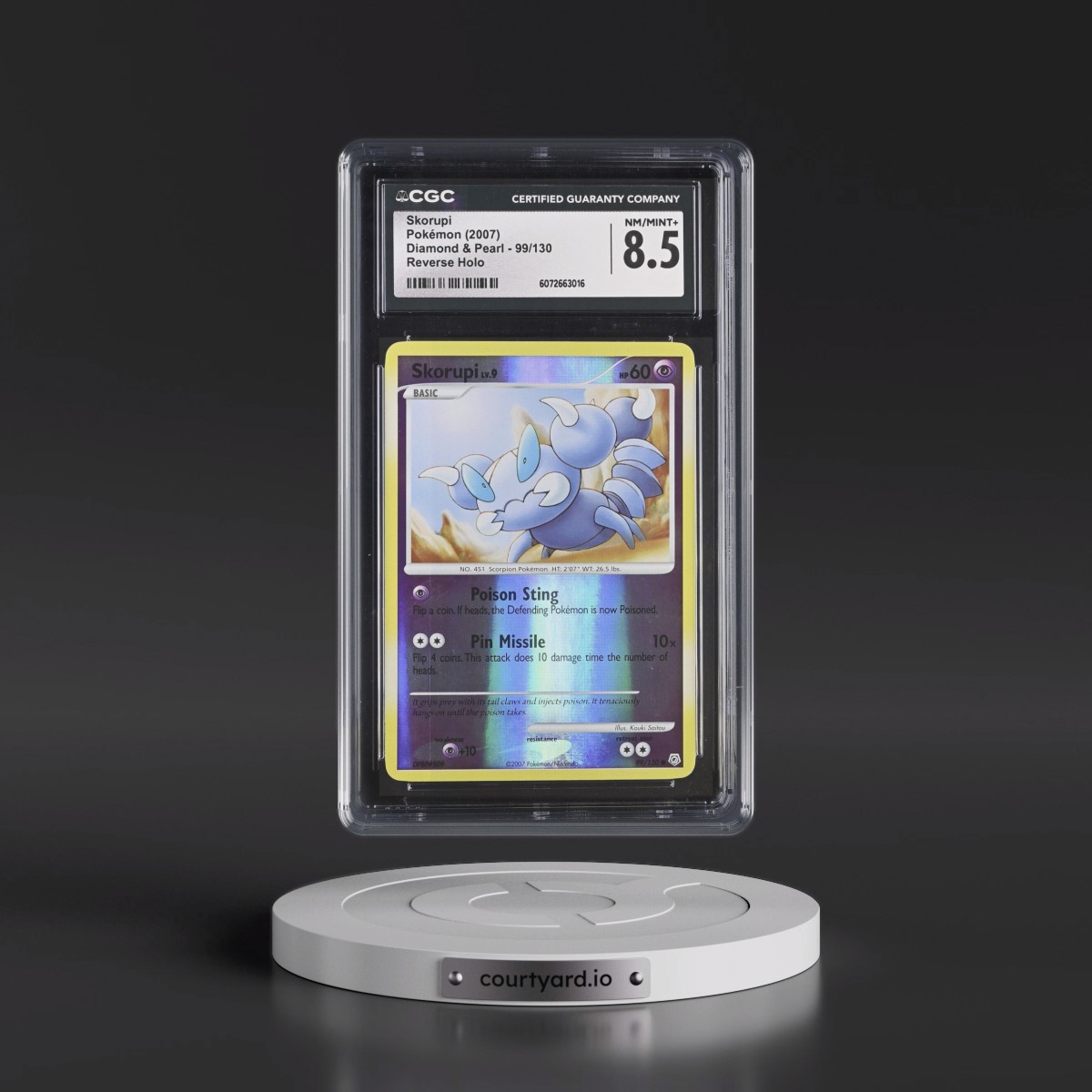 2007 Diamond & Pearl #99/130 Skorupi - Reverse Holo (CGC 8.5 NM-MT+)