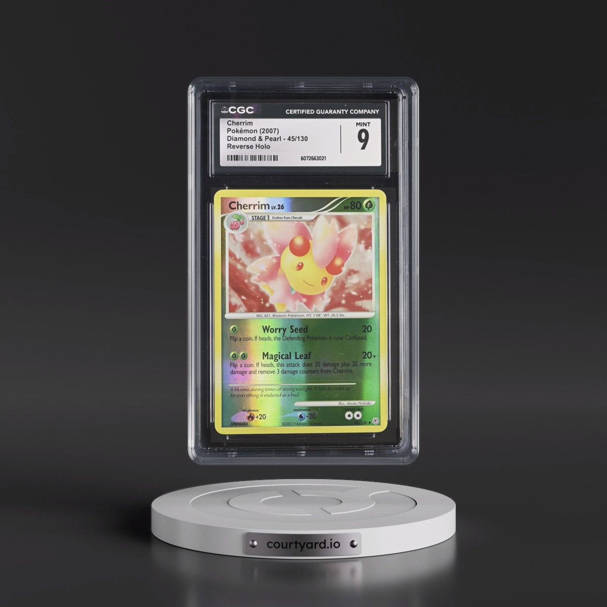 2007 Diamond & Pearl #45/130 Cherrim - Reverse Holo (CGC 9 MINT)