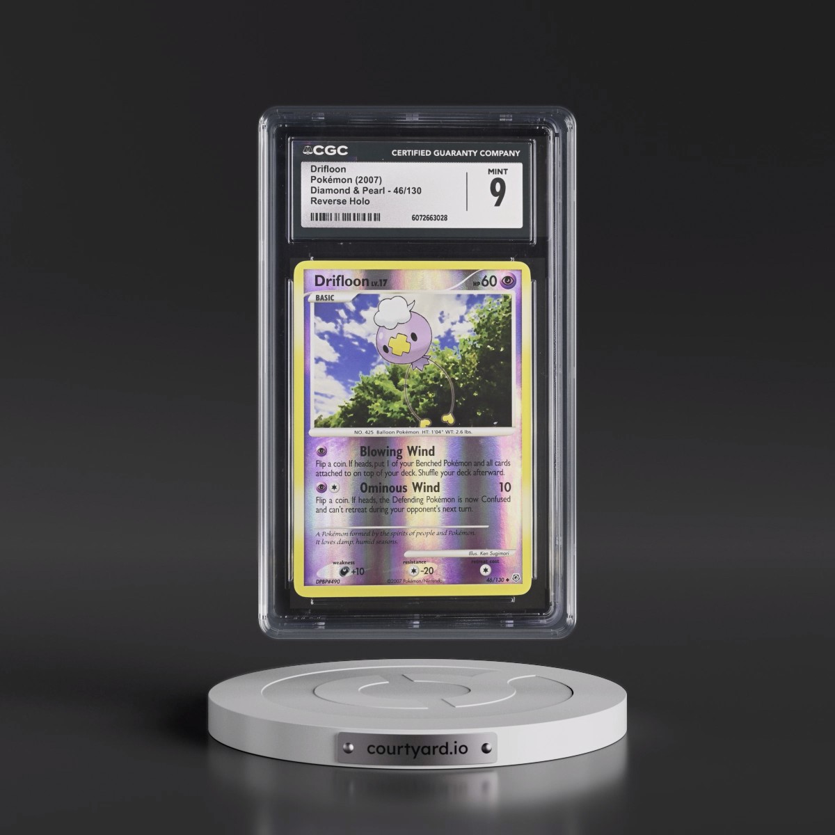 2007 Diamond & Pearl #46/130 Drifloon - Reverse Holo (CGC 9 MINT)