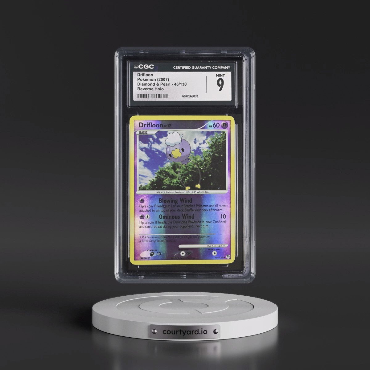 2007 Diamond & Pearl #46/130 Drifloon - Reverse Holo (CGC 9 MINT)