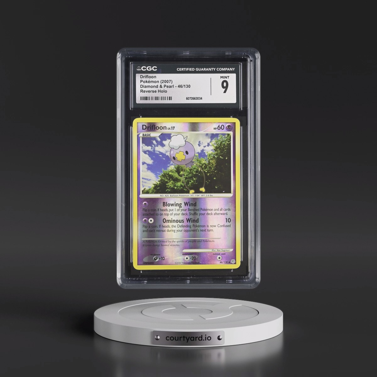 2007 Diamond & Pearl #46/130 Drifloon - Reverse Holo (CGC 9 MINT)