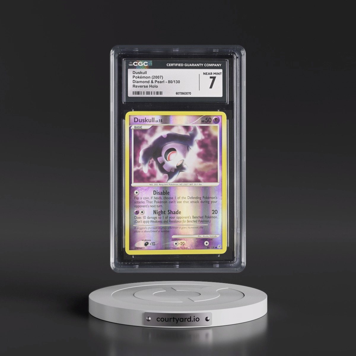2007 Diamond & Pearl #80/130 Duskull - Reverse Holo (CGC 7 NM)