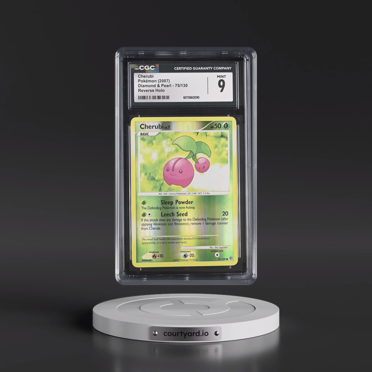 2007 Diamond & Pearl #75/130 Cherubi - Reverse Holo (CGC 9 MINT)