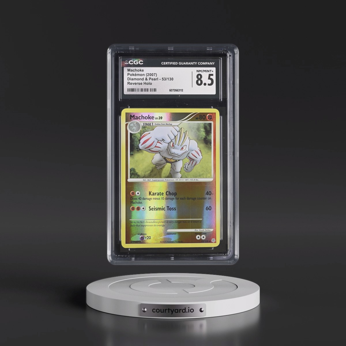 2007 Diamond & Pearl #53/130 Machoke - Reverse Holo (CGC 8.5 NM-MT+)