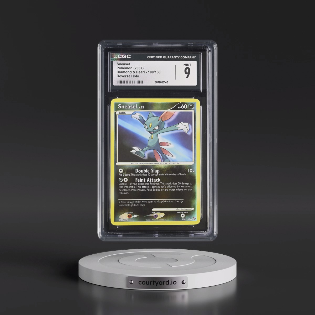 2007 Diamond & Pearl #100/130 Sneasel - Reverse Holo (CGC 9 MINT)