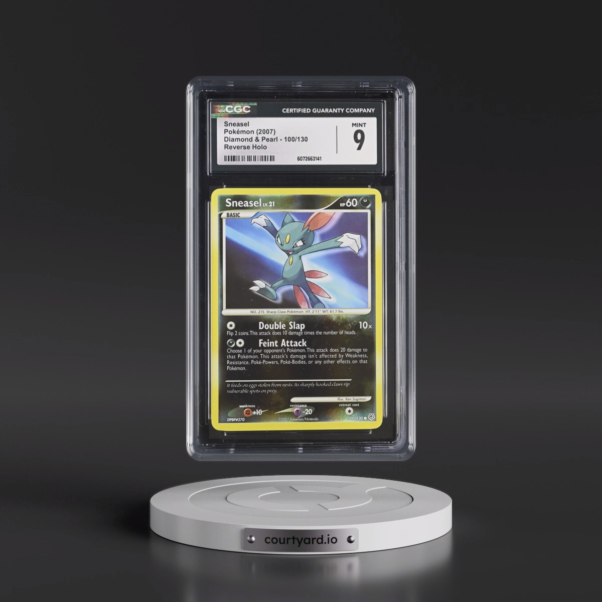 2007 Diamond & Pearl #100/130 Sneasel - Reverse Holo (CGC 9 MINT)