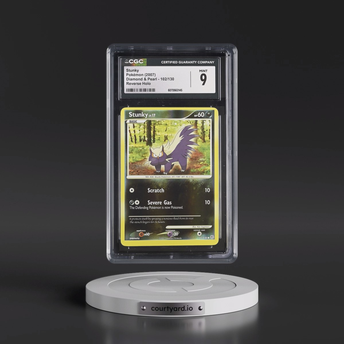 2007 Diamond & Pearl #102/130 Stunky - Reverse Holo (CGC 9 MINT)