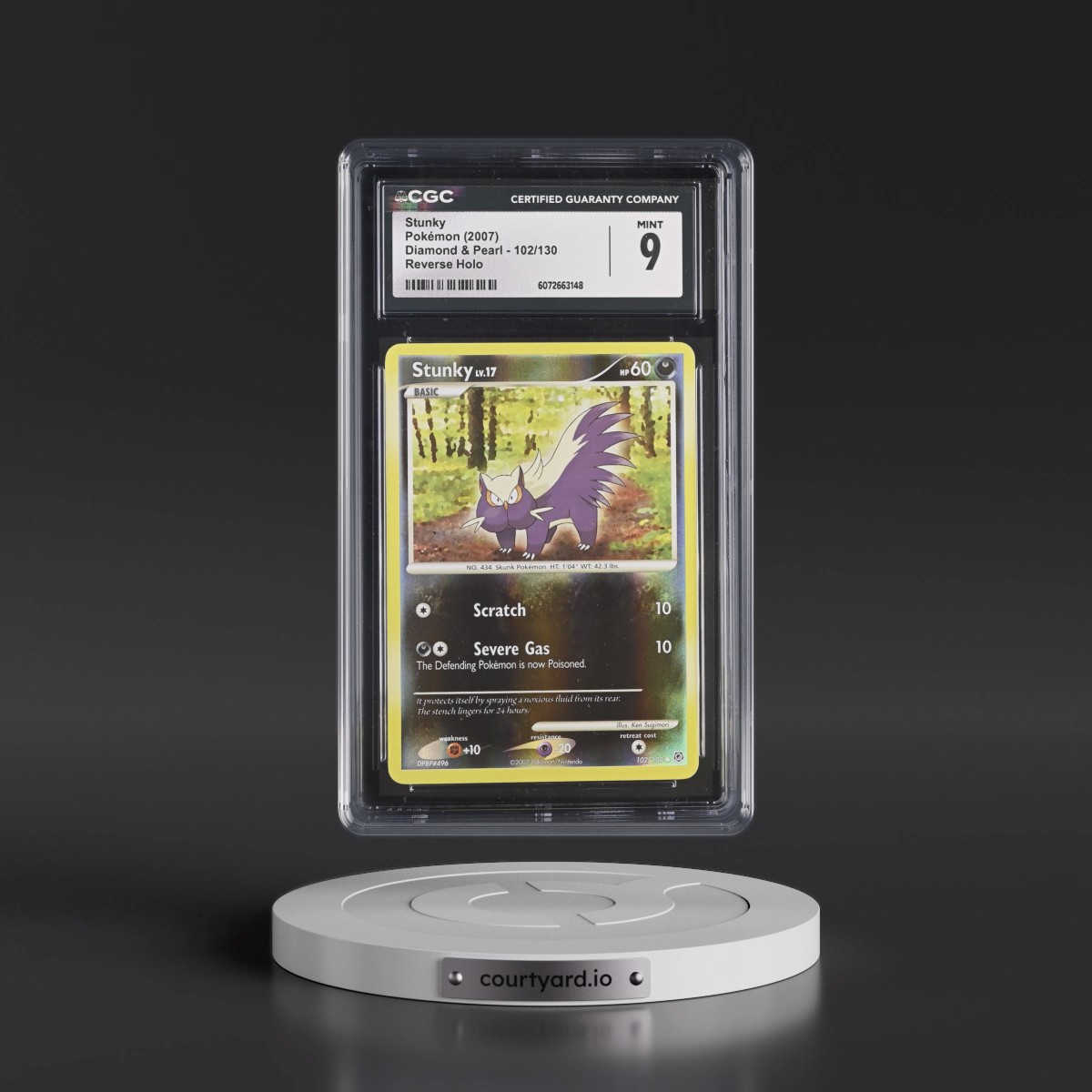 2007 Diamond & Pearl #102/130 Stunky - Reverse Holo (CGC 9 MINT)