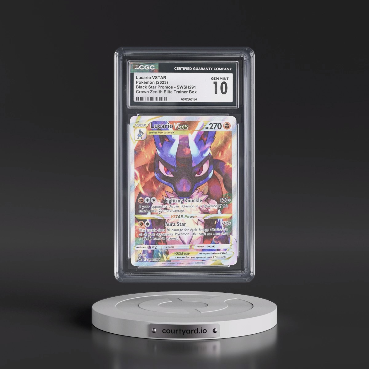 2017 Black Star Promos - Sword & Shield #SWSH291 Lucario VSTAR - Crown Zenith Elite Trainer Box (Holo) (CGC 10 GEM MINT)