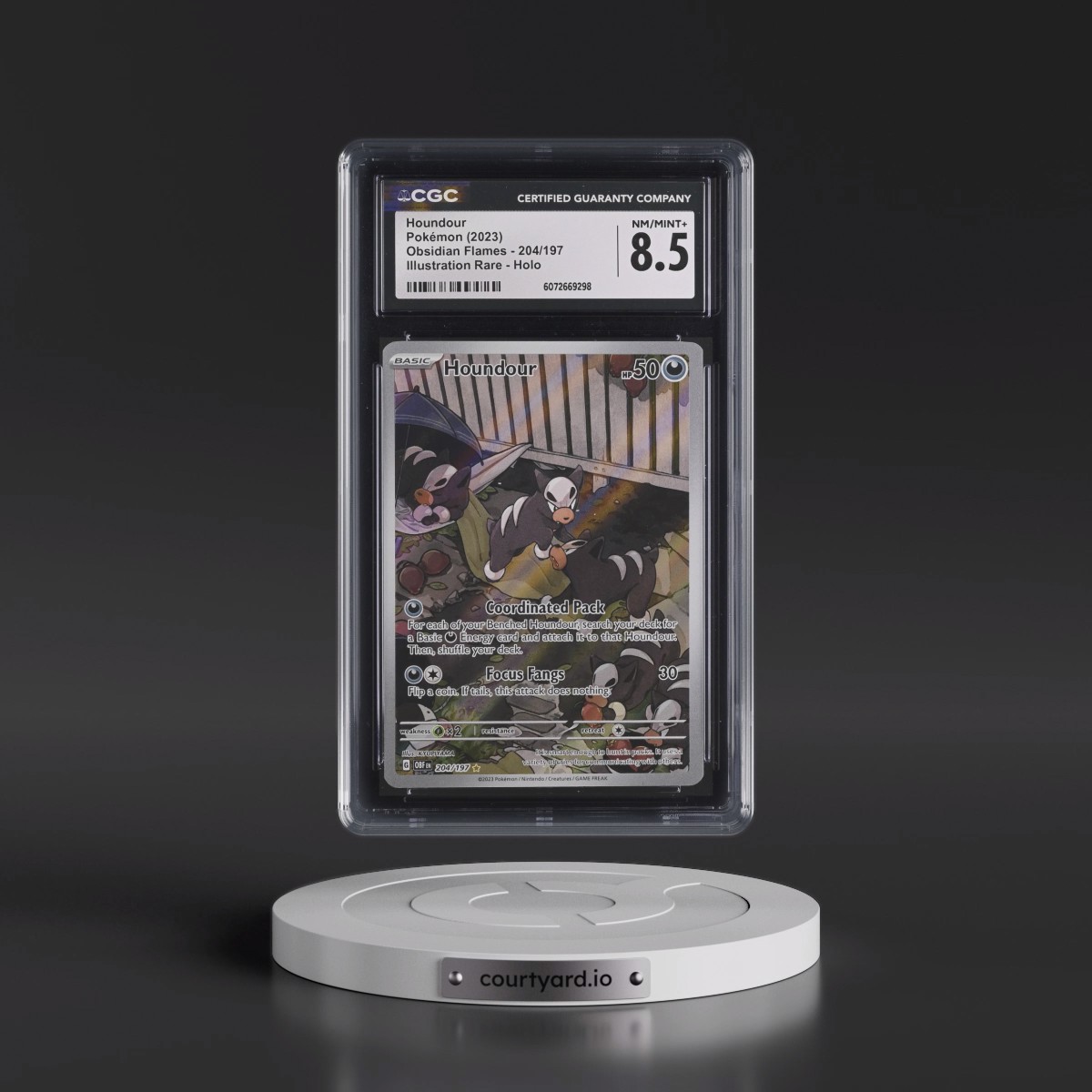 2023 Obsidian Flames - OBF EN #204/197 Houndour - Illustration Rare Holo (CGC 8.5 NM-MT+)