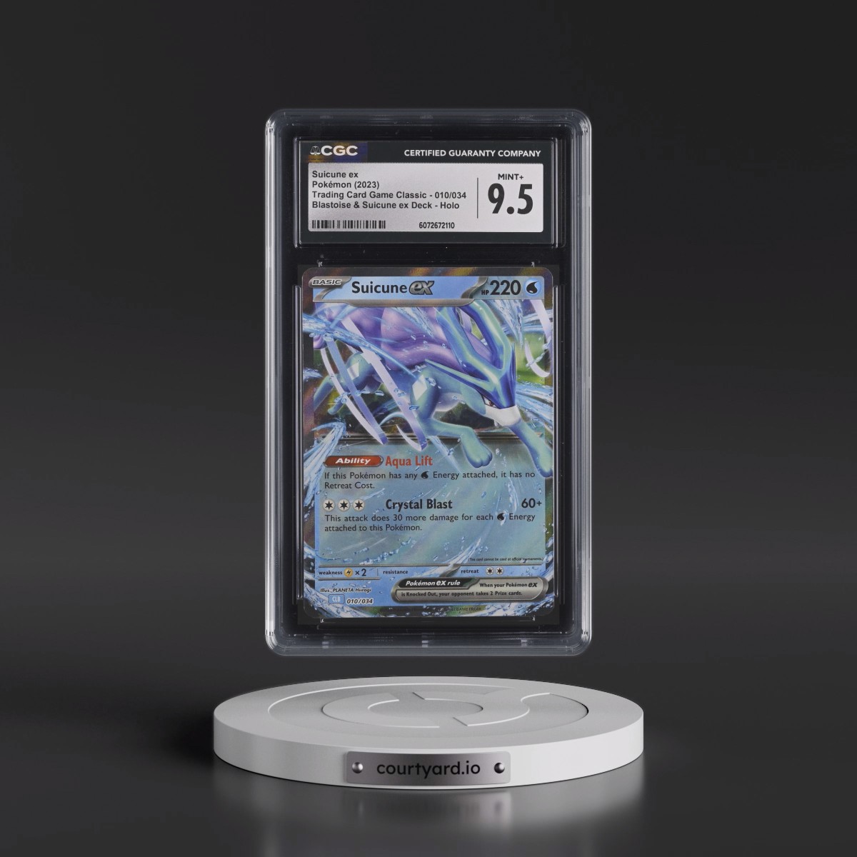 2023 Trading Card Game Classic - CLV, CLC, CLB #010/034 Suicune ex - Blastoise & Suicune ex Deck - CLB Holo (CGC 9.5 MINT+)