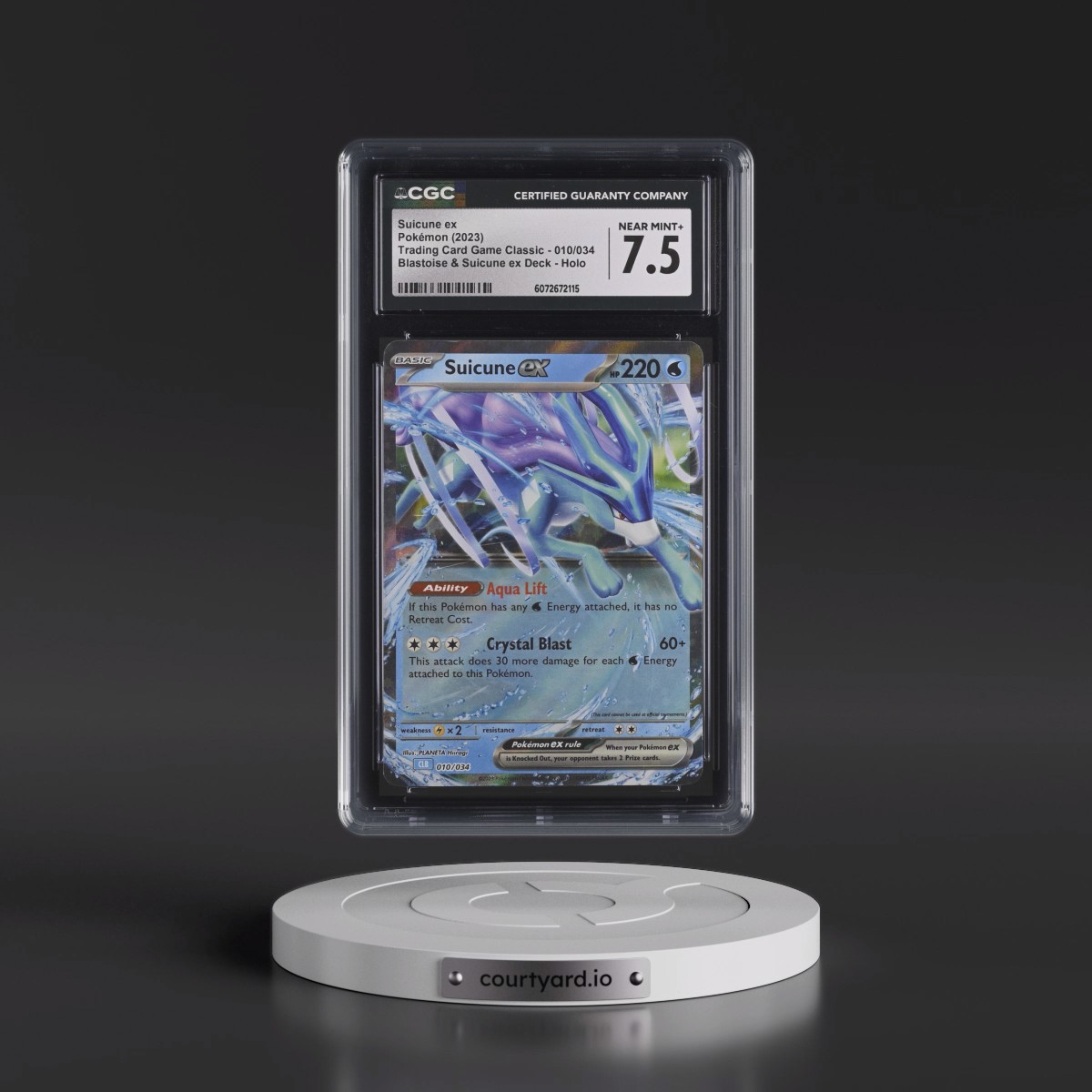 2023 Pokémon Clb-Trading Card Game Classic Blastoise & Suicune EX Deck #010 Suicune EX - Holo (CGC 7.5 NM+)