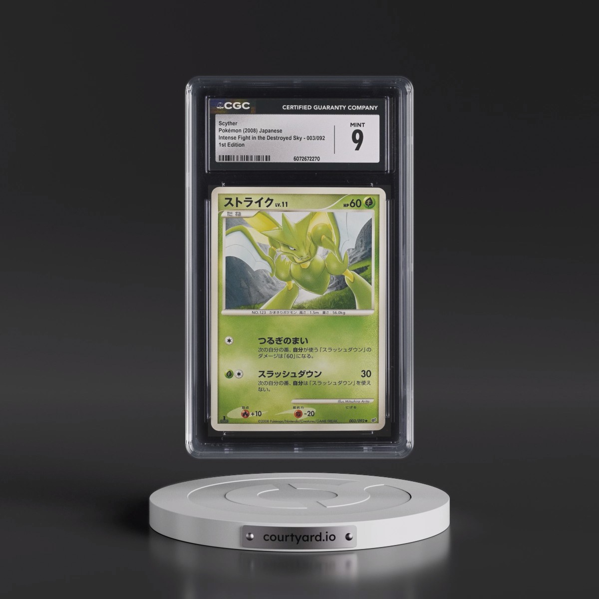 2008 Intense Fight in the Destroyed Sky #003/092 Scyther - 1st Edition (CGC 9 MINT)