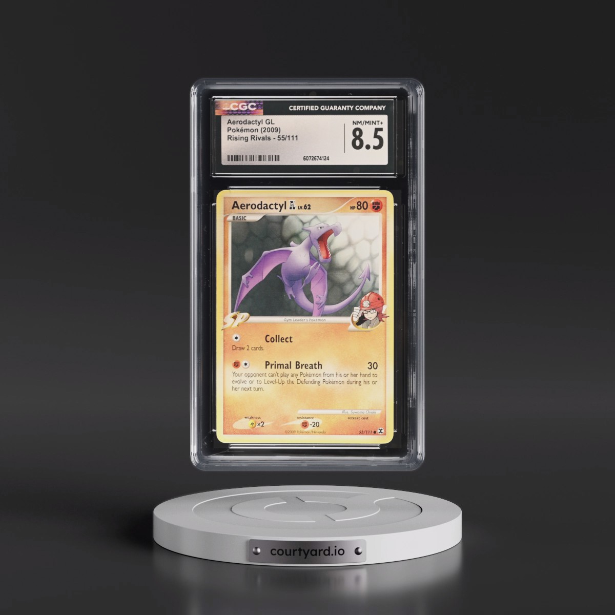 2009 Rising Rivals #55/111 Aerodactyl GL (CGC 8.5 NM-MT+)