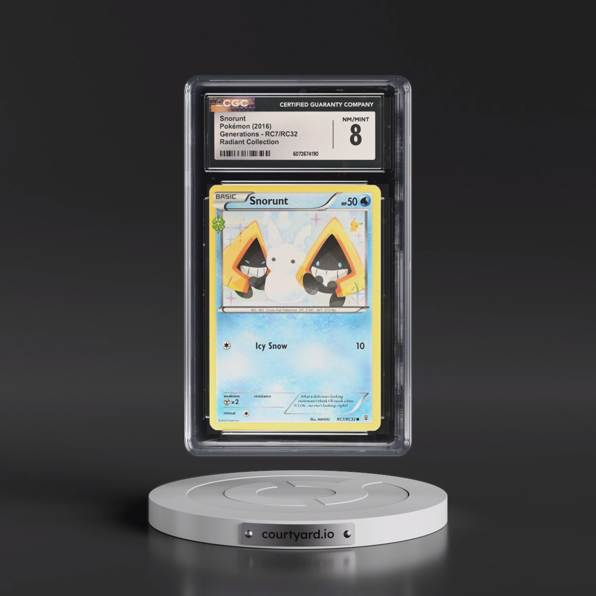 2016 Generations #RC7/RC32 Snorunt - Radiant Collection (CGC 8 NM-MT)