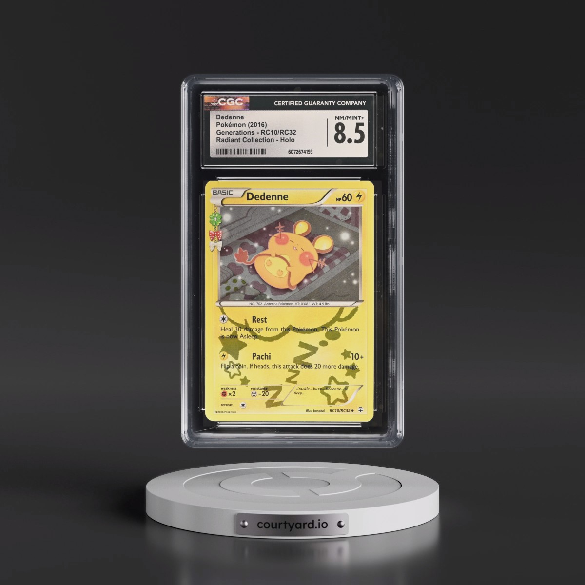 2016 Generations #RC10/RC32 Dedenne - Radiant Collection Holo (CGC 8.5 NM-MT+)