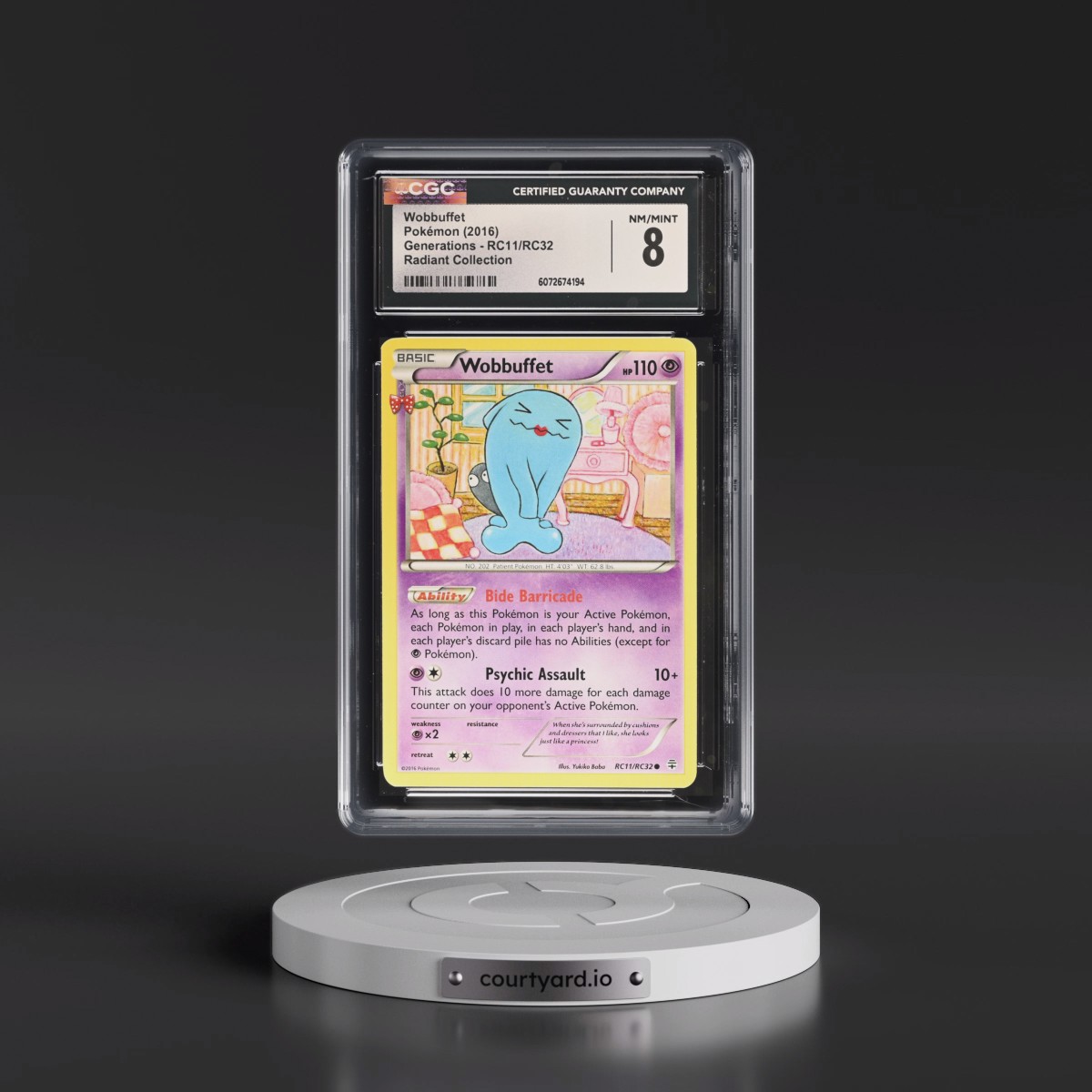 2016 Generations #RC11/RC32 Wobbuffet - Radiant Collection (CGC 8 NM-MT)