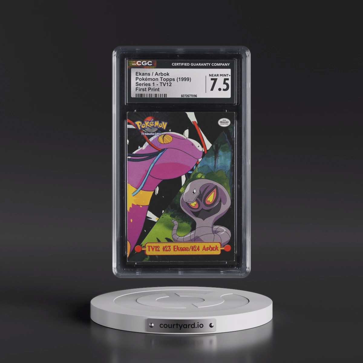 1999 Series 1 (Oval Nintendo Seal) #TV12 Ekans / Arbok - First Print (Blue Topps Logo) (CGC 7.5 NM+)