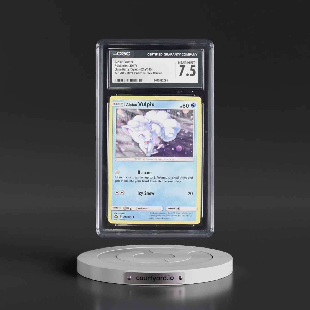 2017 Guardians Rising #21a/145 Alolan Vulpix - Alt. Art Ultra Prism Three Pack Blister (CGC 7.5 NM+)