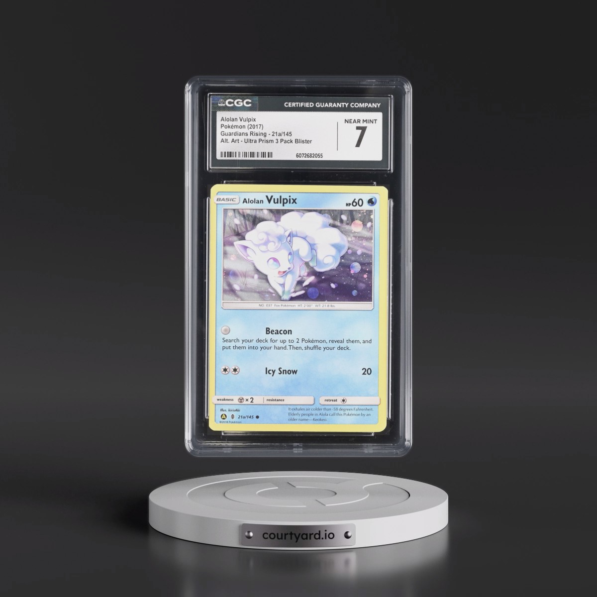 2017 Guardians Rising #21a/145 Alolan Vulpix - Alt. Art Ultra Prism Three Pack Blister (CGC 7 NM)