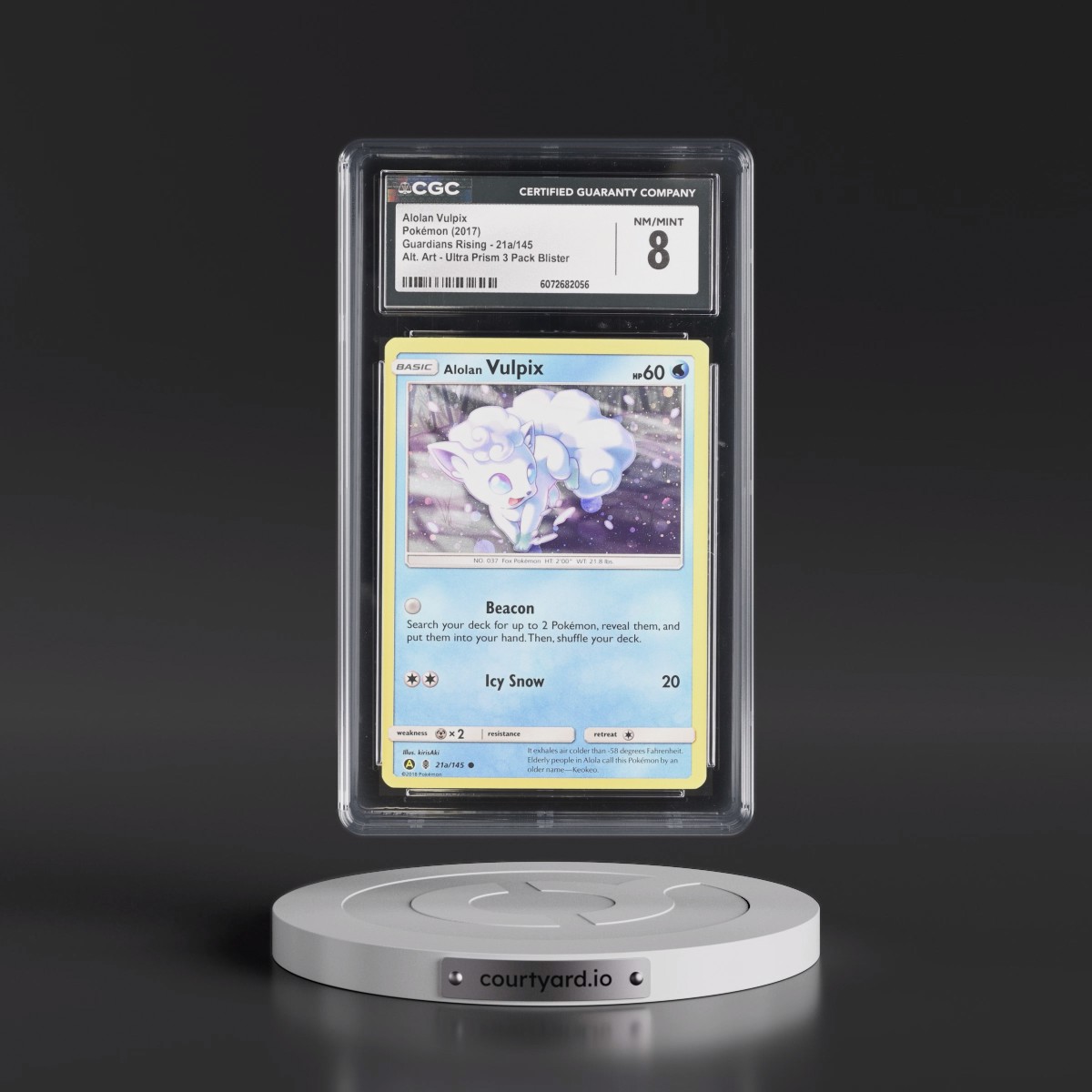 2017 Guardians Rising #21a/145 Alolan Vulpix - Alt. Art Ultra Prism Three Pack Blister (CGC 8 NM-MT)