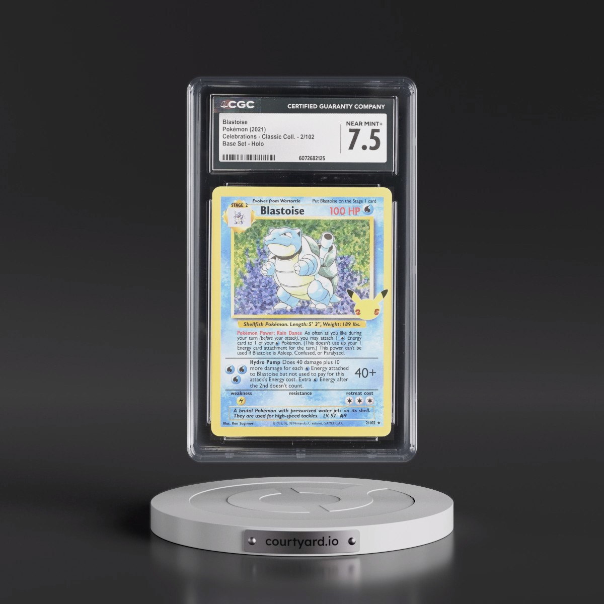 2021 Celebrations - Classic Collection #2/102 Blastoise - Base Set Holo (CGC 7.5 NM+)