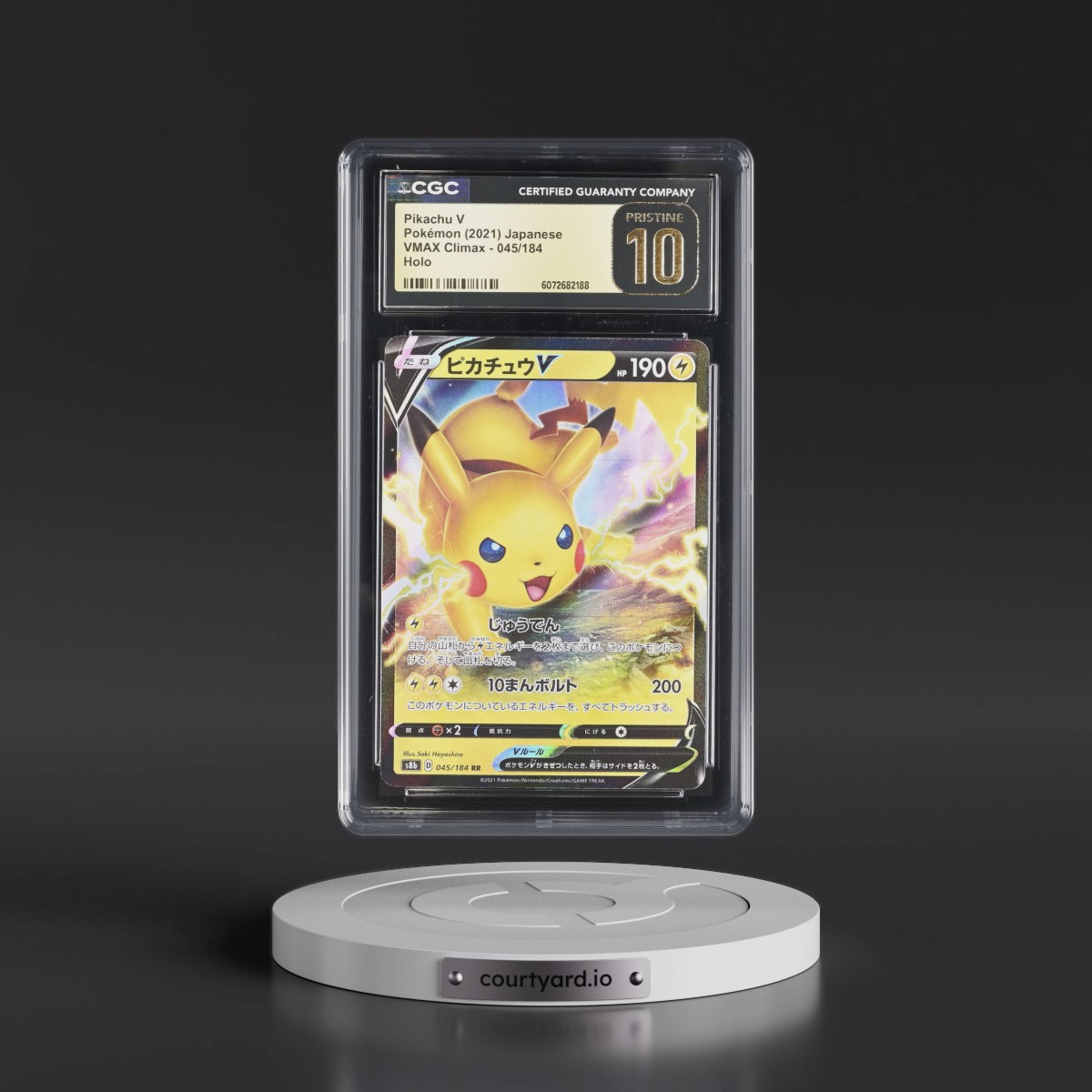 2021 VMAX Climax #045/184 Pikachu V - Holo (CGC 10 PRISTINE)