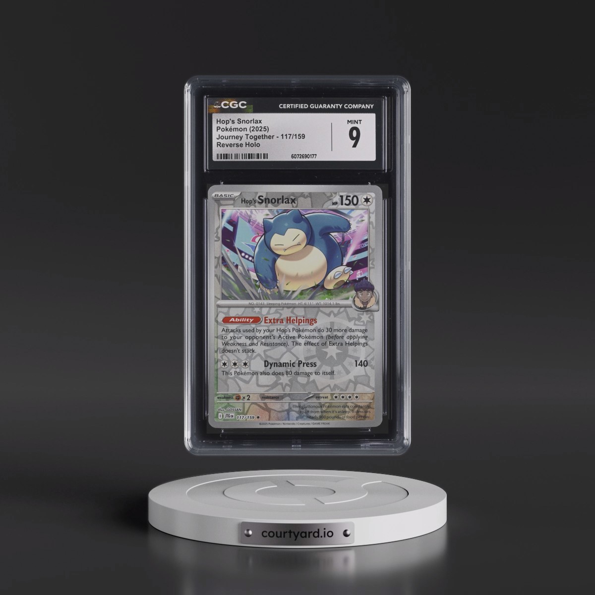 2025 Journey Together - JTG EN #117/159 Hop's Snorlax - Reverse Holo (CGC 9 MINT)