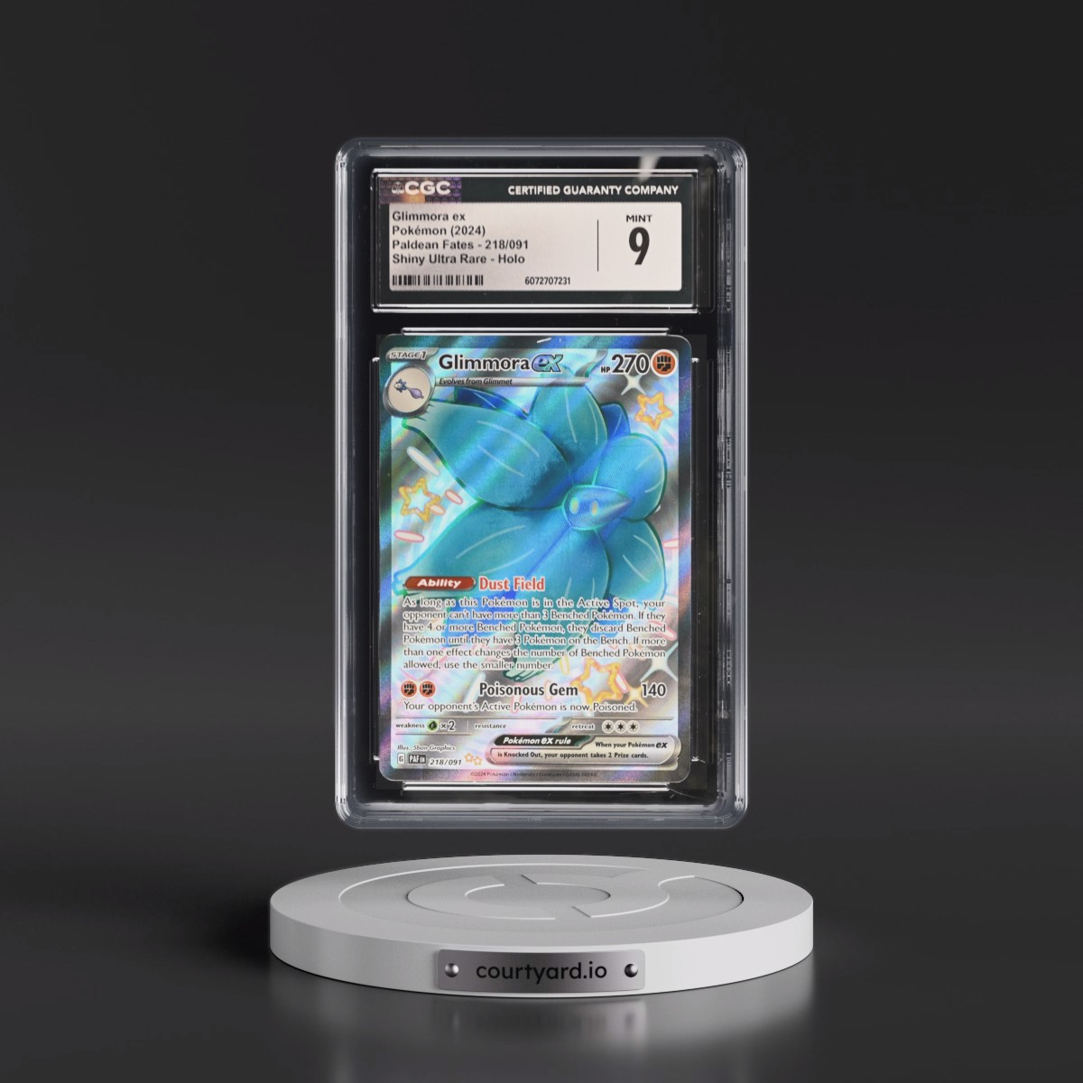2024 Paldean Fates - PAF EN Glimmora ex - Shiny Ultra Rare Holo #218/091 CGC 9