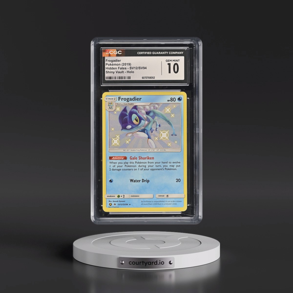 2019 Hidden Fates #SV12/SV94 Frogadier - Shiny Vault Holo (CGC 10 GEM MINT)