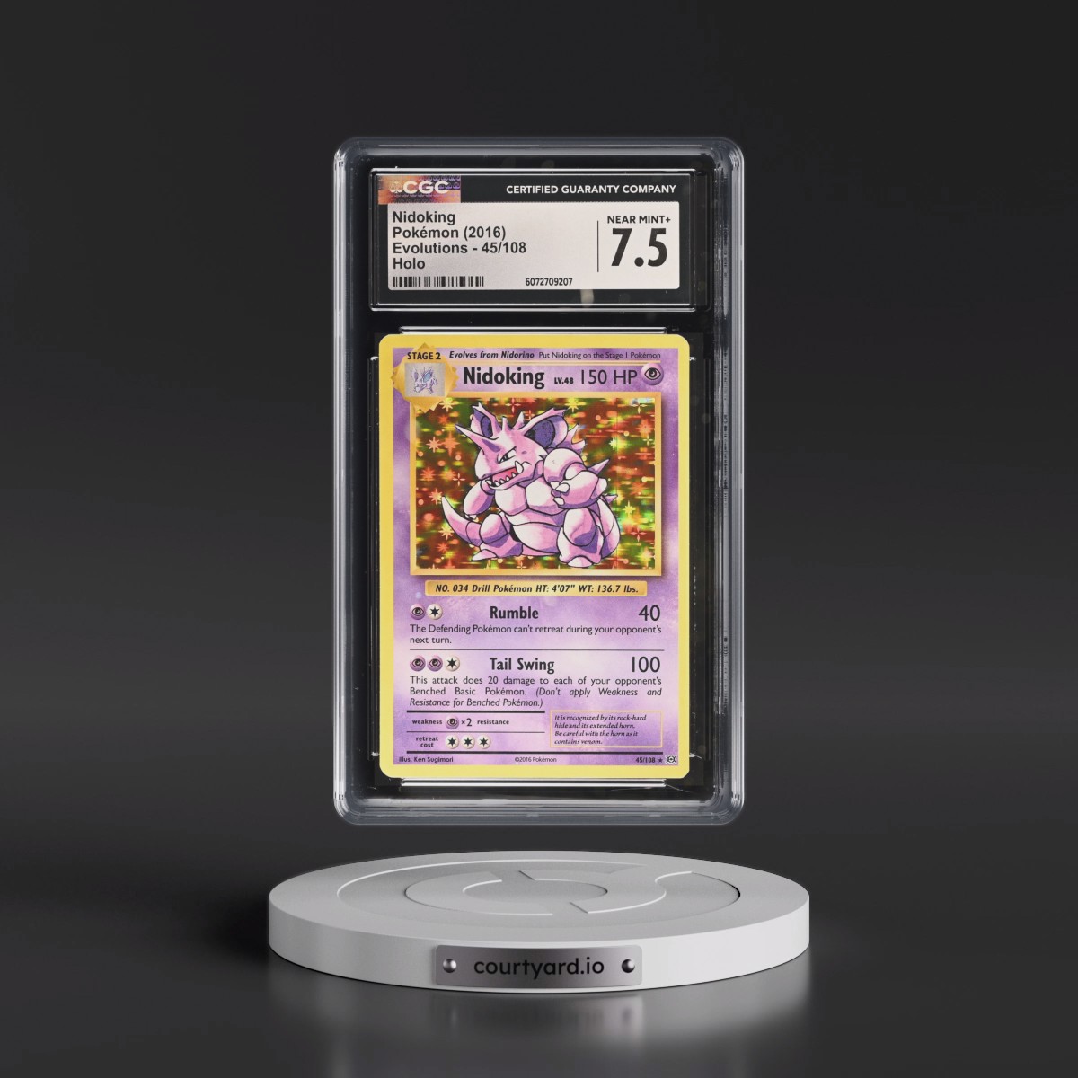 2016 Evolutions #45/108 Nidoking - Holo (CGC 7.5 NM+)