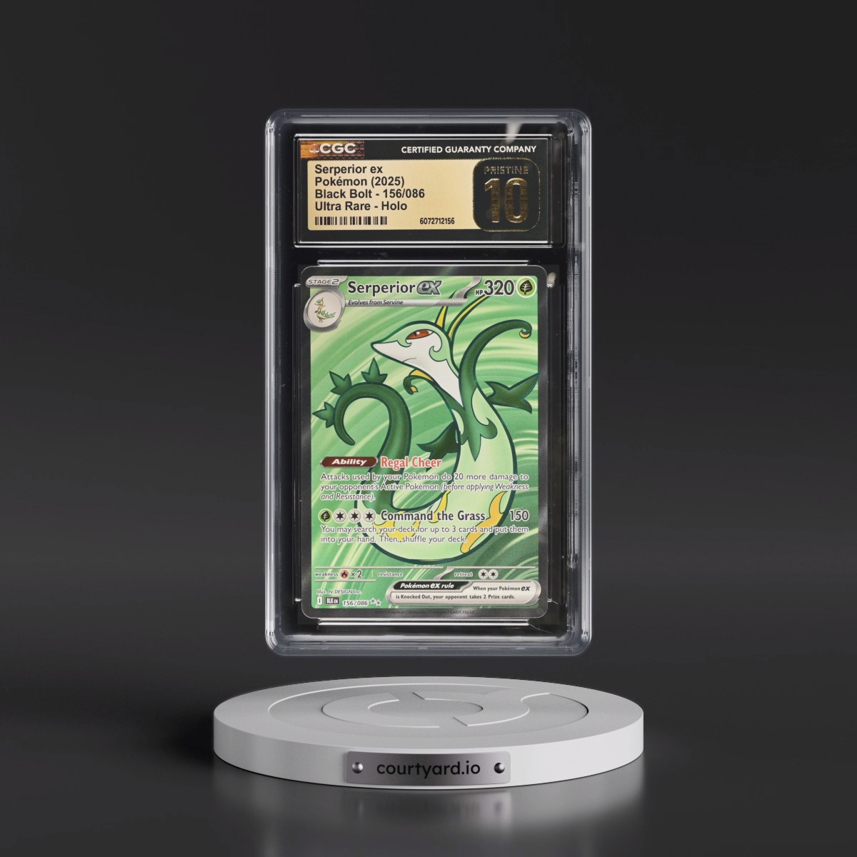 2025 Black Bolt - BLK EN #156/086 Serperior ex - Ultra Rare Holo (CGC 10 PRISTINE)
