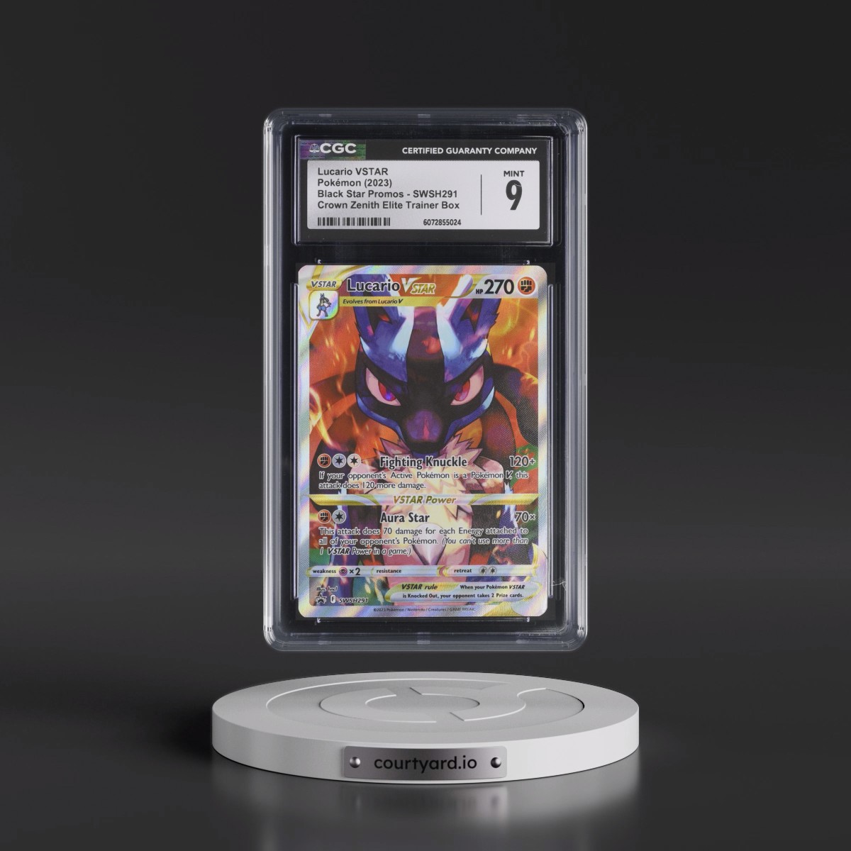 2017 Black Star Promos - Sword & Shield #SWSH291 Lucario VSTAR - Crown Zenith Elite Trainer Box (Holo) (CGC 9 MINT)