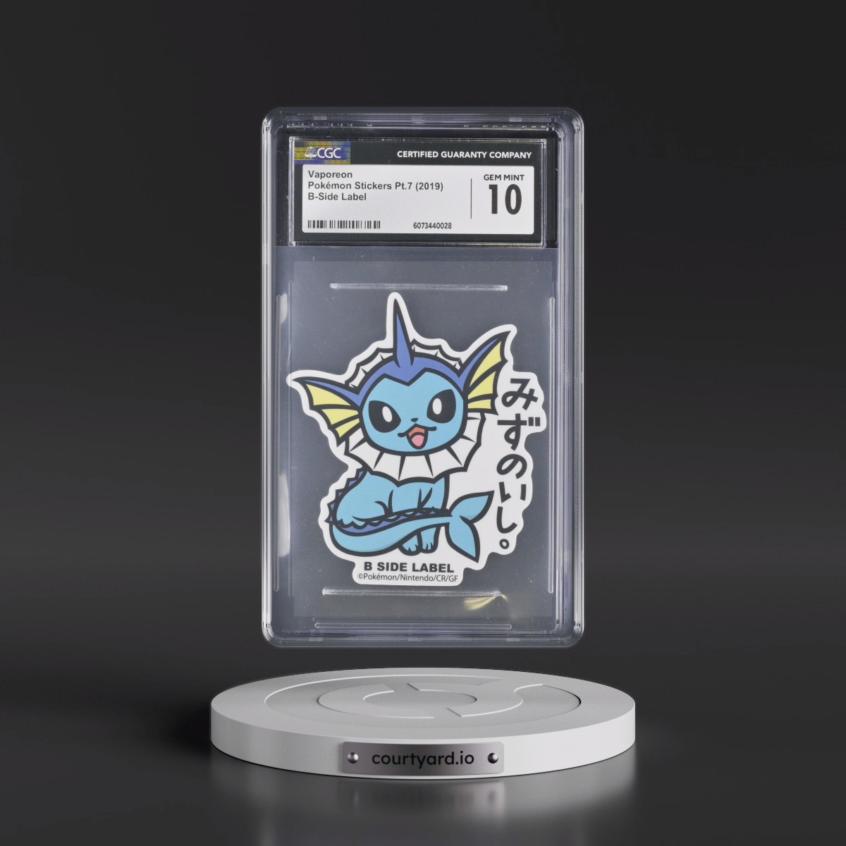 2019 Pokémon Stickers Pt.7 (2019 B-Side Label) - Japanese Vaporeon (CGC 10 GEM MINT)