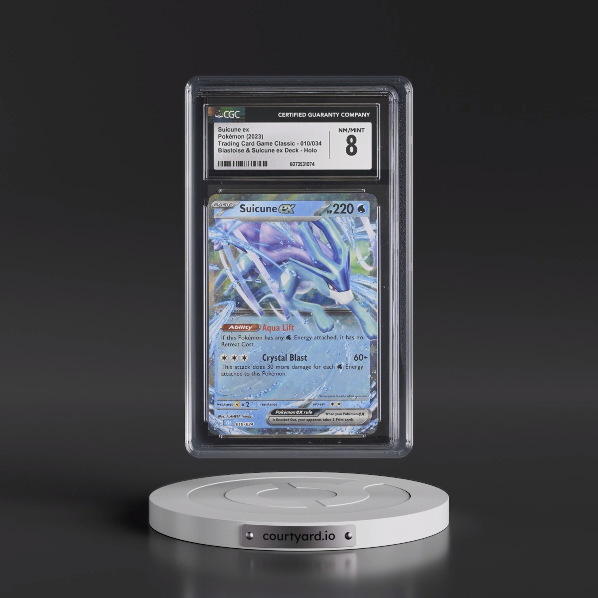 2023 Trading Card Game Classic - CLV, CLC, CLB #010/034 Suicune ex - Blastoise & Suicune ex Deck - CLB Holo (CGC 8 NM-MT)