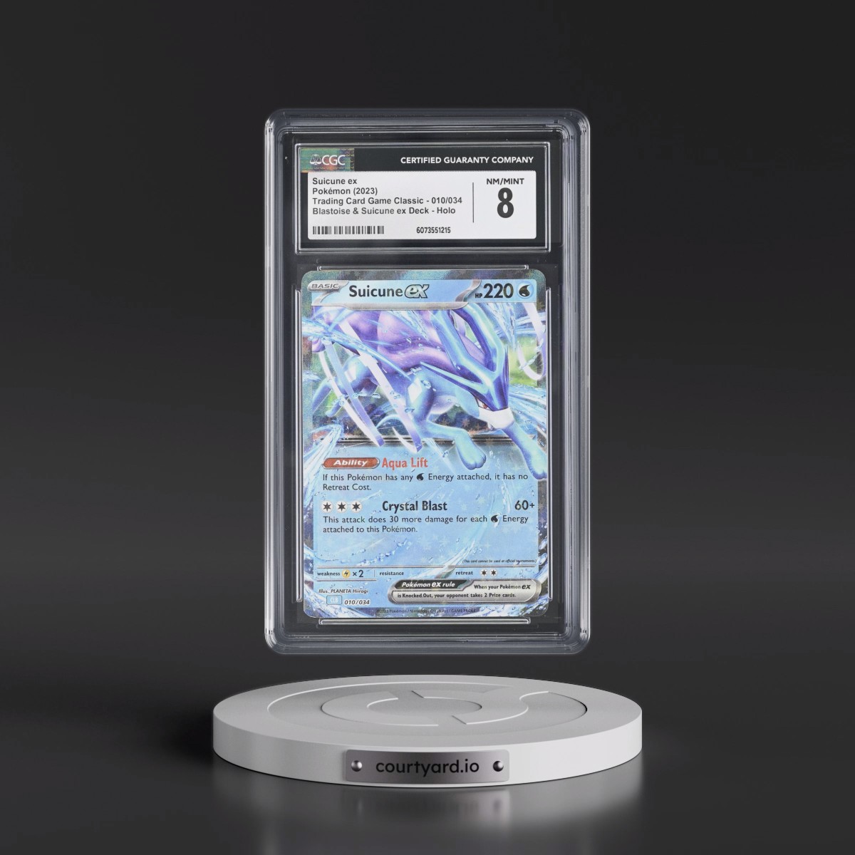 2023 Trading Card Game Classic - CLV, CLC, CLB #010/034 Suicune ex - Blastoise & Suicune ex Deck - CLB Holo (CGC 8 NM-MT)