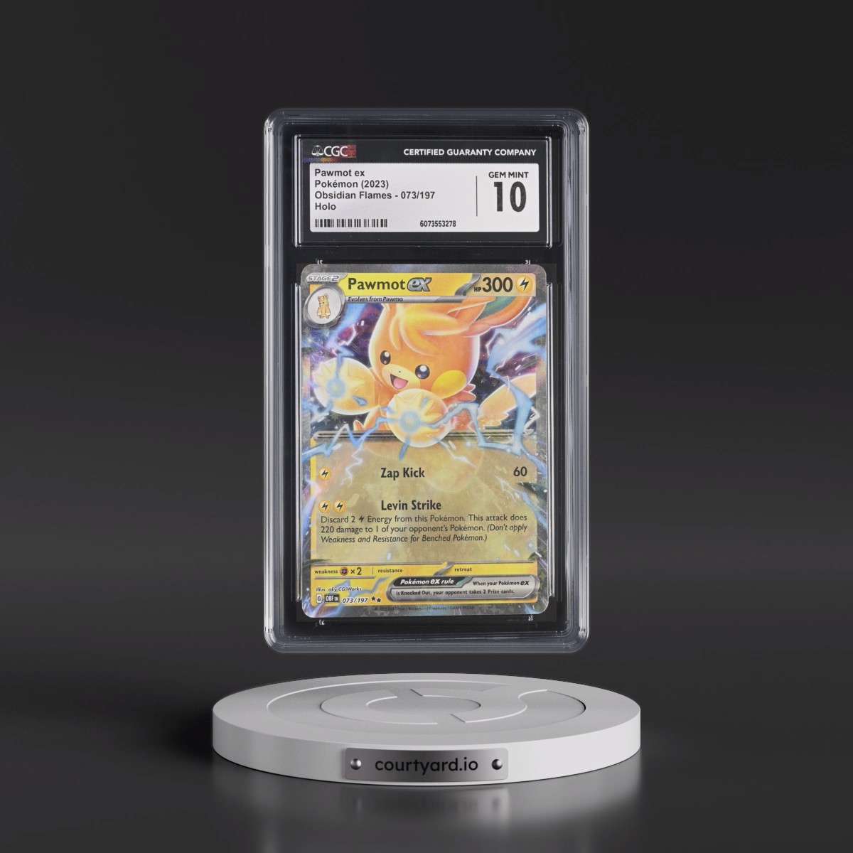 2023 Obsidian Flames - OBF EN #073/197 Pawmot ex - Holo (CGC 10 GEM MINT)
