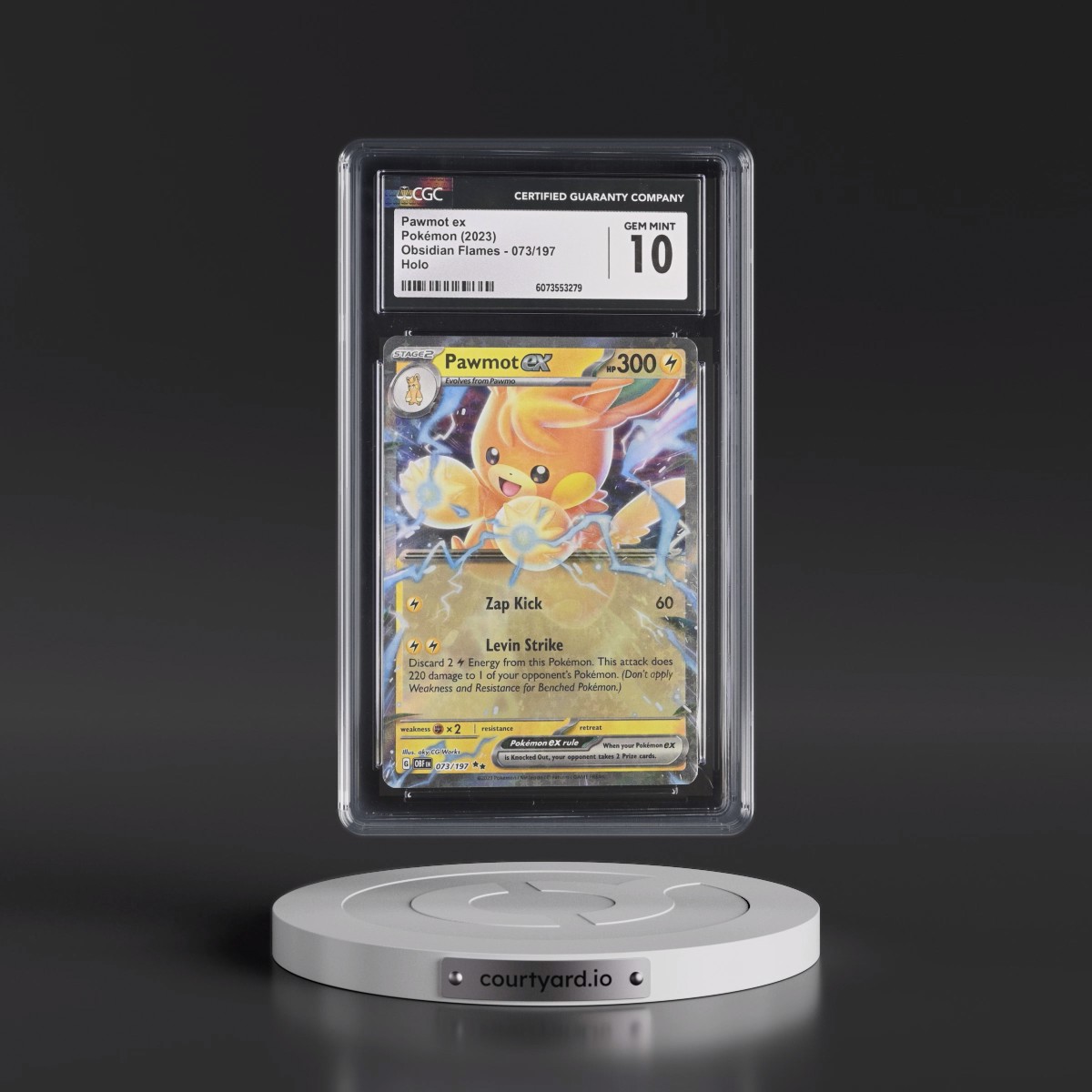 2023 Obsidian Flames - OBF EN #073/197 Pawmot ex - Holo (CGC 10 GEM MINT)