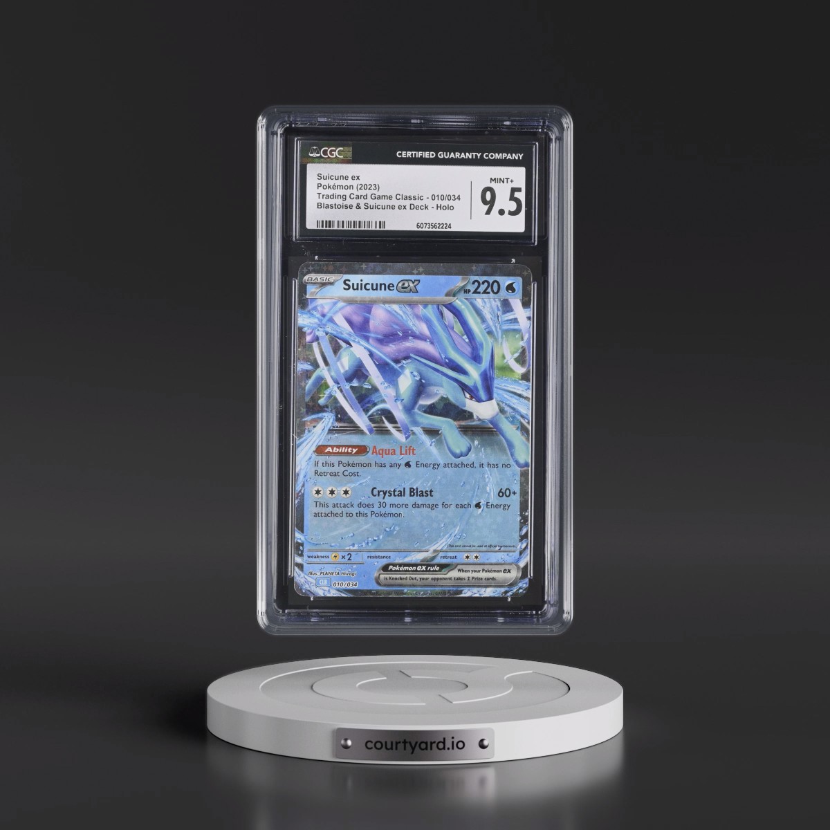 2023 Trading Card Game Classic - CLV, CLC, CLB #010/034 Suicune ex - Blastoise & Suicune ex Deck - CLB Holo (CGC 9.5 MINT+)
