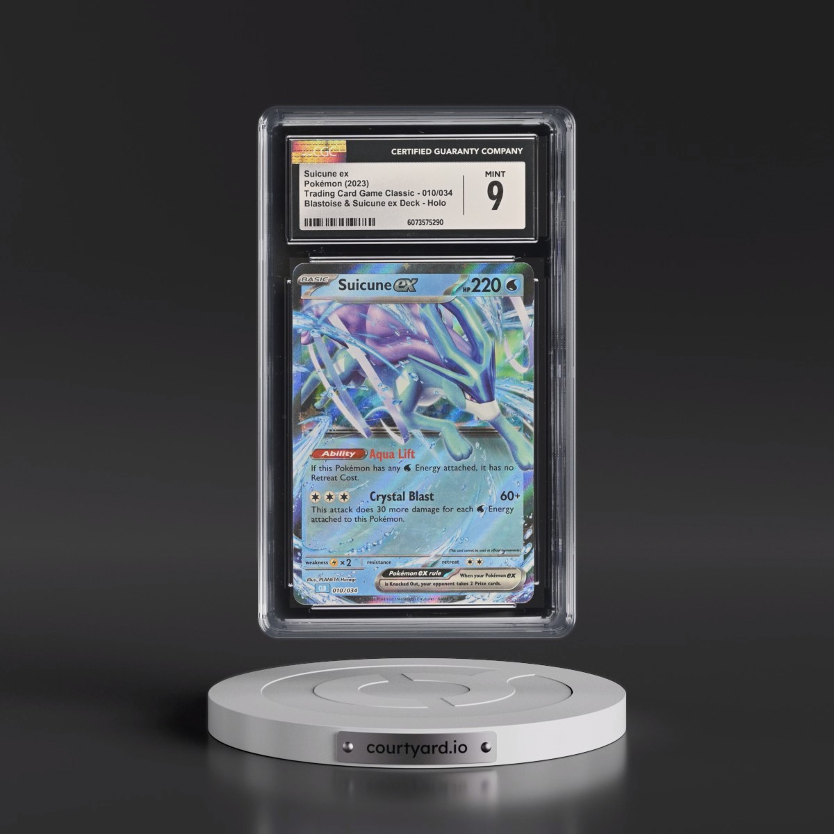 2023 Trading Card Game Classic - CLV, CLC, CLB #010/034 Suicune ex - Blastoise & Suicune ex Deck - CLB Holo (CGC 9 MINT)