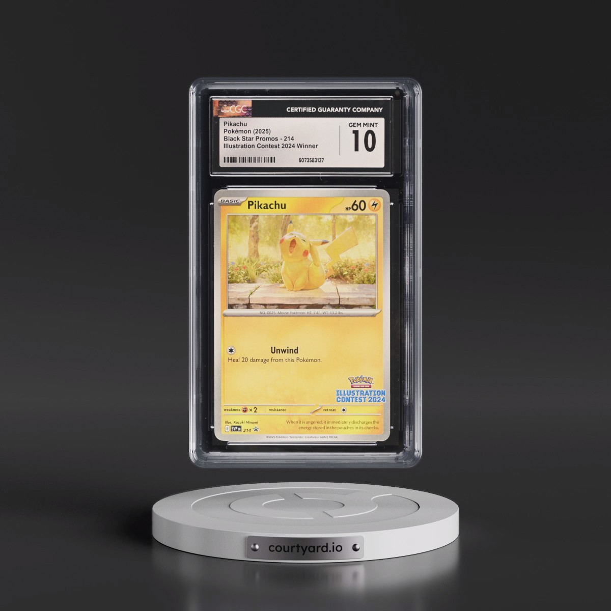 2023 Black Star Promos - Scarlet & Violet SVP EN #214 Pikachu - Illustration Contest 2024 Winner (CGC 10 GEM MINT)