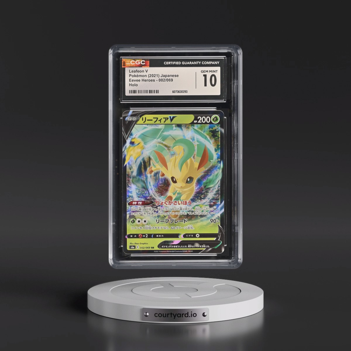 2021 Eevee Heroes Leafeon V - Holo #002/069 CGC 10