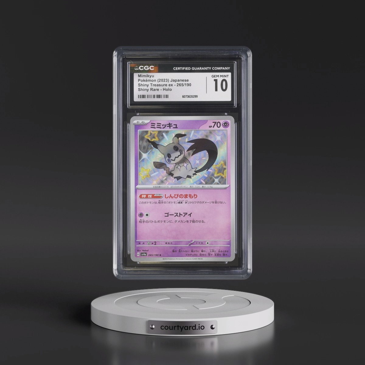 2023 Shiny Treasure ex #265/190 Mimikyu - Shiny Rare Holo (CGC 10 GEM MINT)