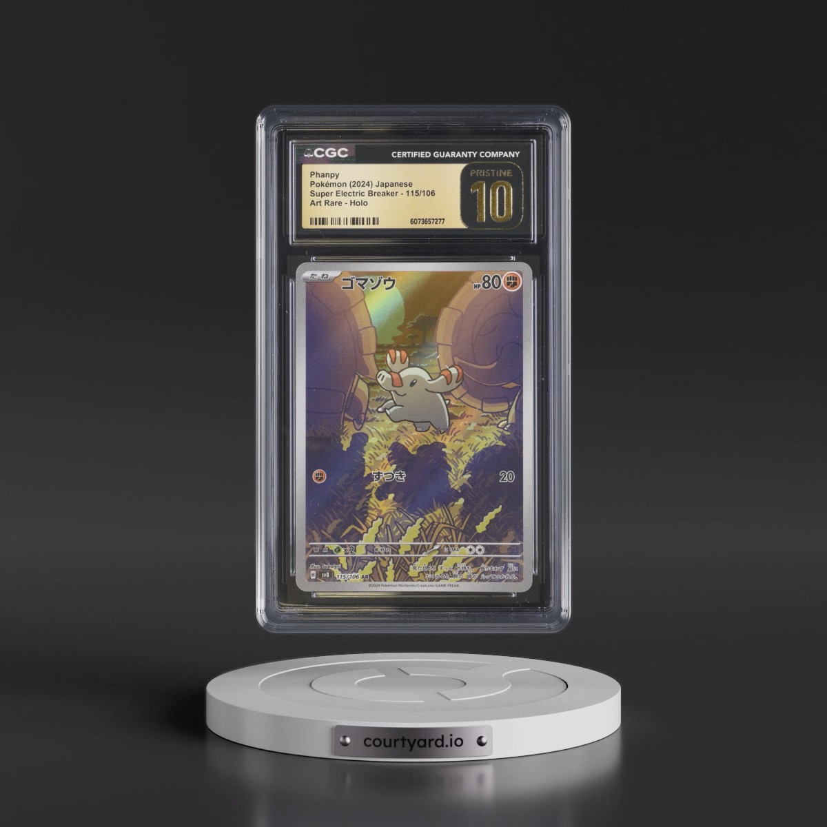 2024 Super Electric Breaker - sv8 #115/106 Phanpy - Art Rare Holo (CGC 10 PRISTINE)