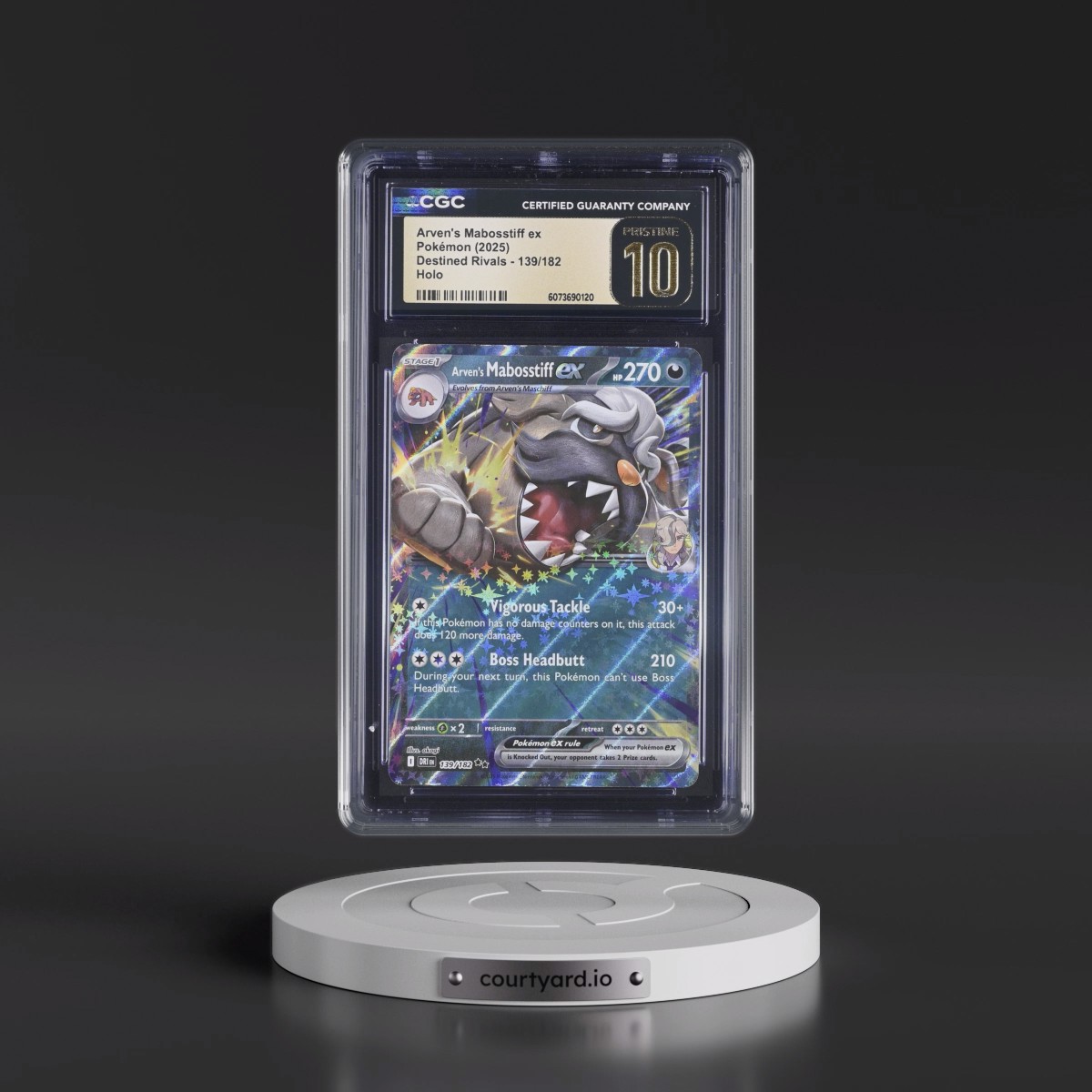 2025 Destined Rivals - DRI EN #139/182 Arven's Mabosstiff ex - Holo (CGC 10 PRISTINE)