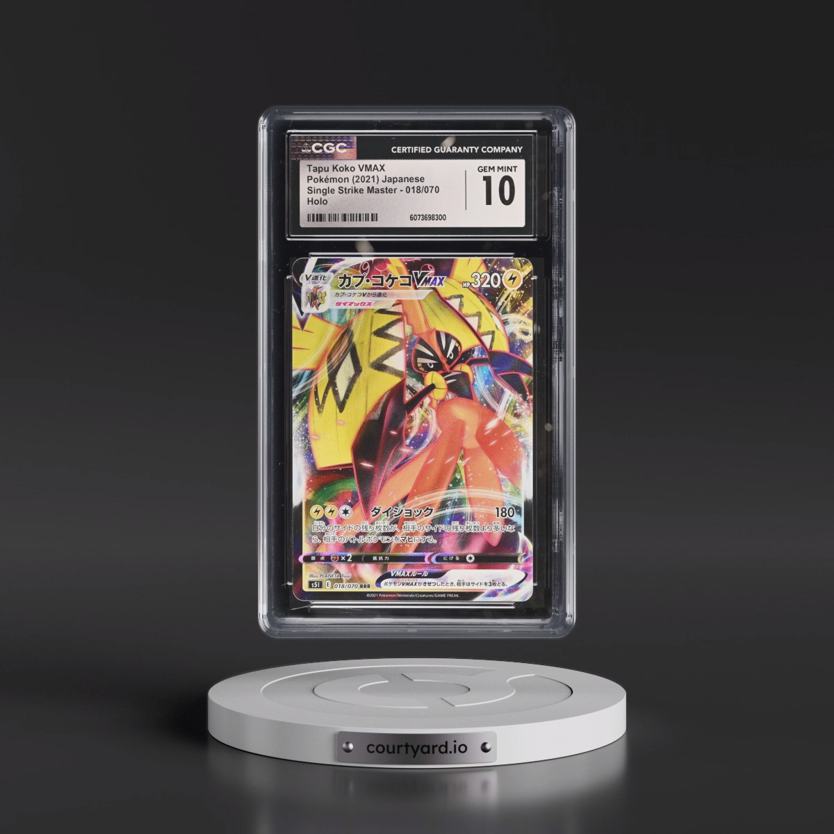 2021 Single Strike Master #018/070 Tapu Koko VMAX - Holo (CGC 10 GEM MINT)