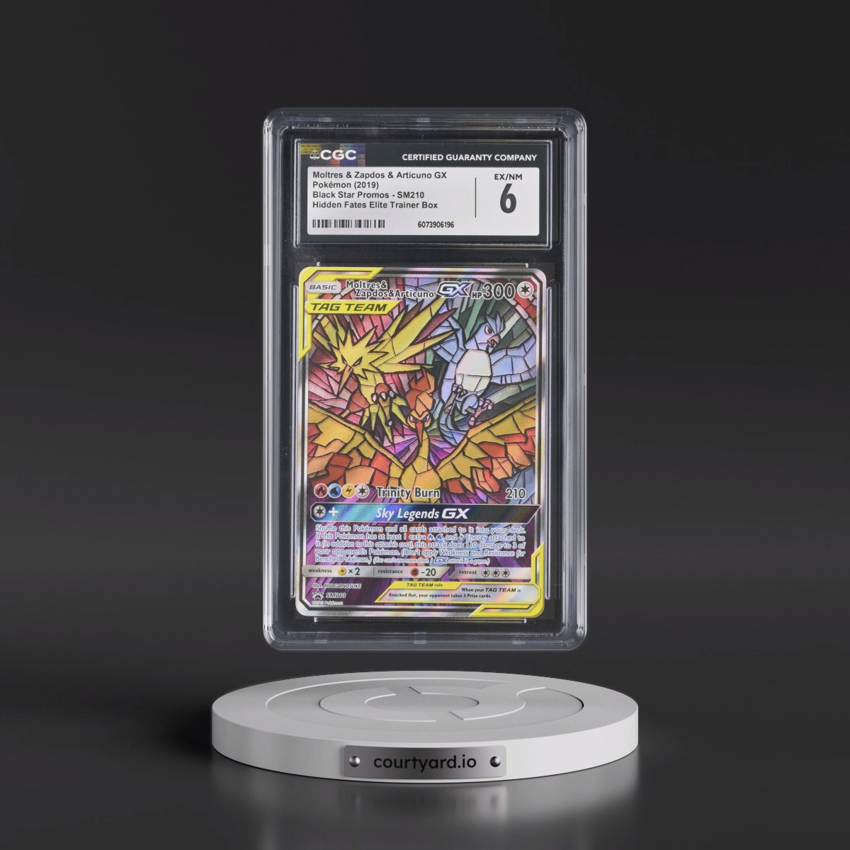2016 Black Star Promos - Sun & Moon #SM210 Moltres &amp; Zapdos &amp; Articuno GX - Hidden Fates Elite Trainer Box (Holo) (CGC 6 EX-NM)