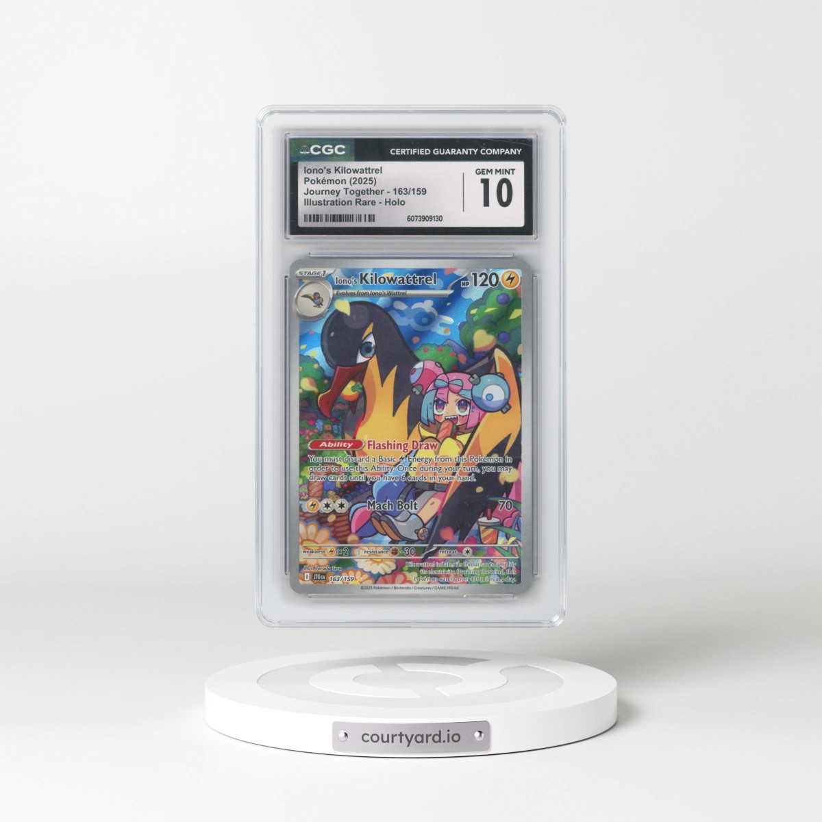 2025 Pokémon Jtg EN-Journey Together #163 Iono's Kilowattrel - Illustration Rare (CGC 10 GEM MINT)