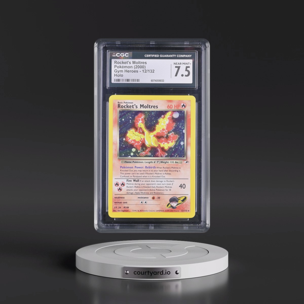 2000 Gym Heroes Rocket's Moltres - Holo #12/132 CGC 7.5